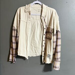 POL Off-White Textured Top